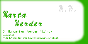 marta werder business card
